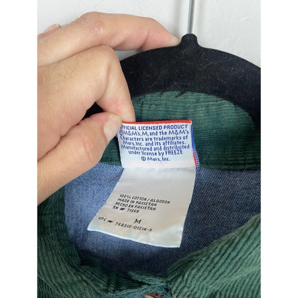 Vintage 90s M&M Candy Button Blue Denim Shirt Size Medium Chambray - Picture 6 of 6